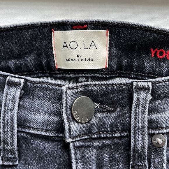 AO.LA By Alice+ Olivia You Look Good high rise split hem jeans Size 24 - Picture 3 of 11